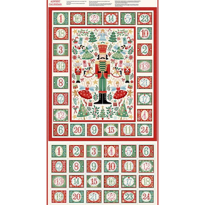 Multi-coloured, Creams and Naturals Christmas Makower Fabric Panels & Labels Makower The Nutcracker Advent Panel - The Sewing Studio