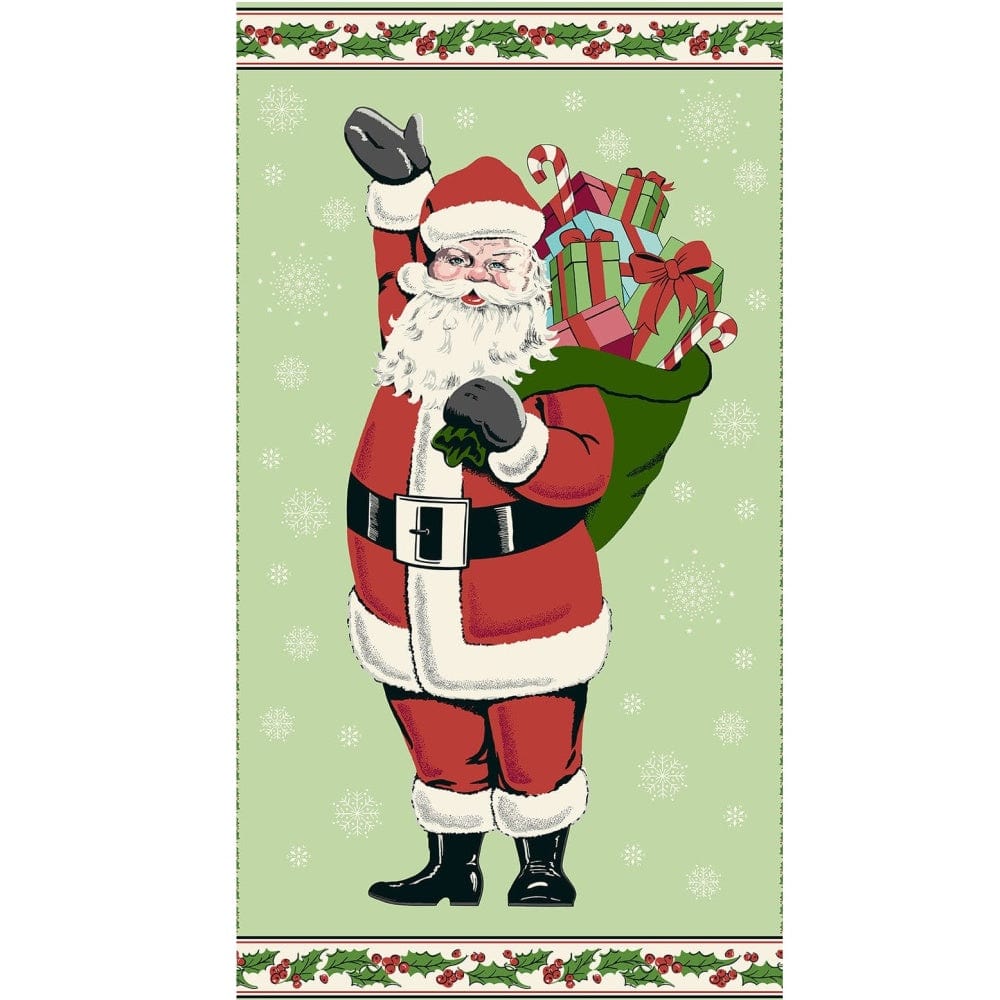 Makower Fabric Panels & Labels Makower Christmas Fabric Retro HoHo Father Christmas Panel 2571 G  - The Sewing Studio