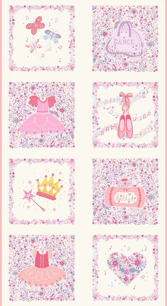 Makower Fabric Panels & Labels Makower Dance Class Panel - The Sewing Studio