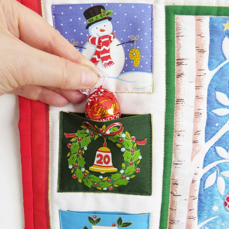 Multi-coloured Christmas Makower Fabric Panels & Labels Makower Merry Christmas Santa Advent Fabric Panel 24X44 Inch - The Sewing Studio