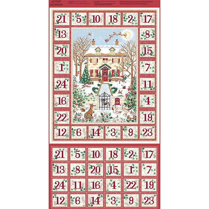Makower Fabric Panels & Labels Makower Country Christmas Advent Panel  - The Sewing Studio