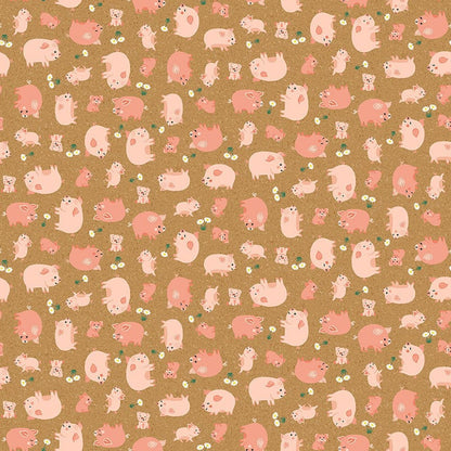 Brown Farming, Animals, Childrens Makower Fabric Makower Fun on the Farm - The Sewing Studio