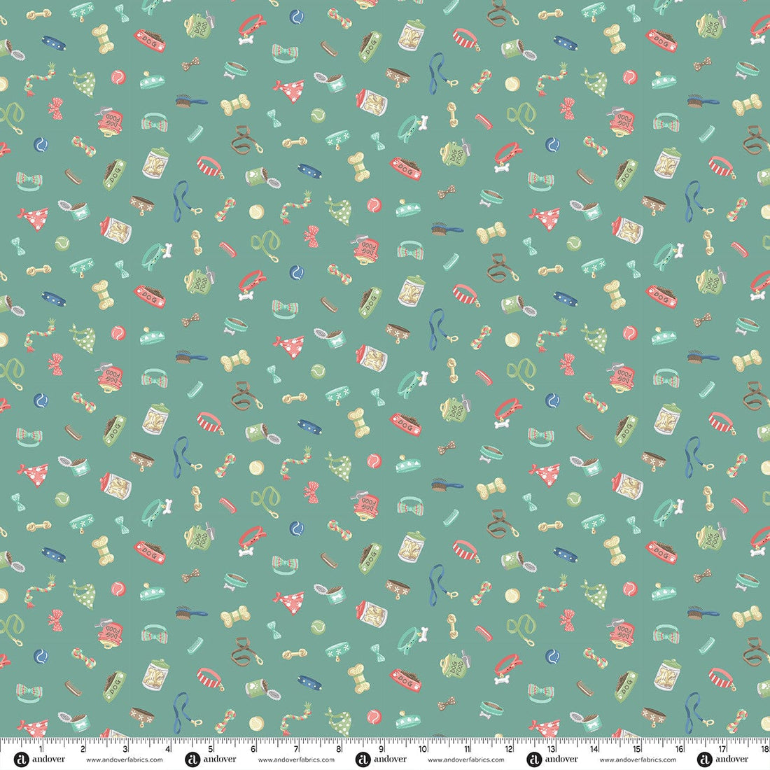 Multi-coloured Animals Makower Fabric Makower Pooch - The Sewing Studio