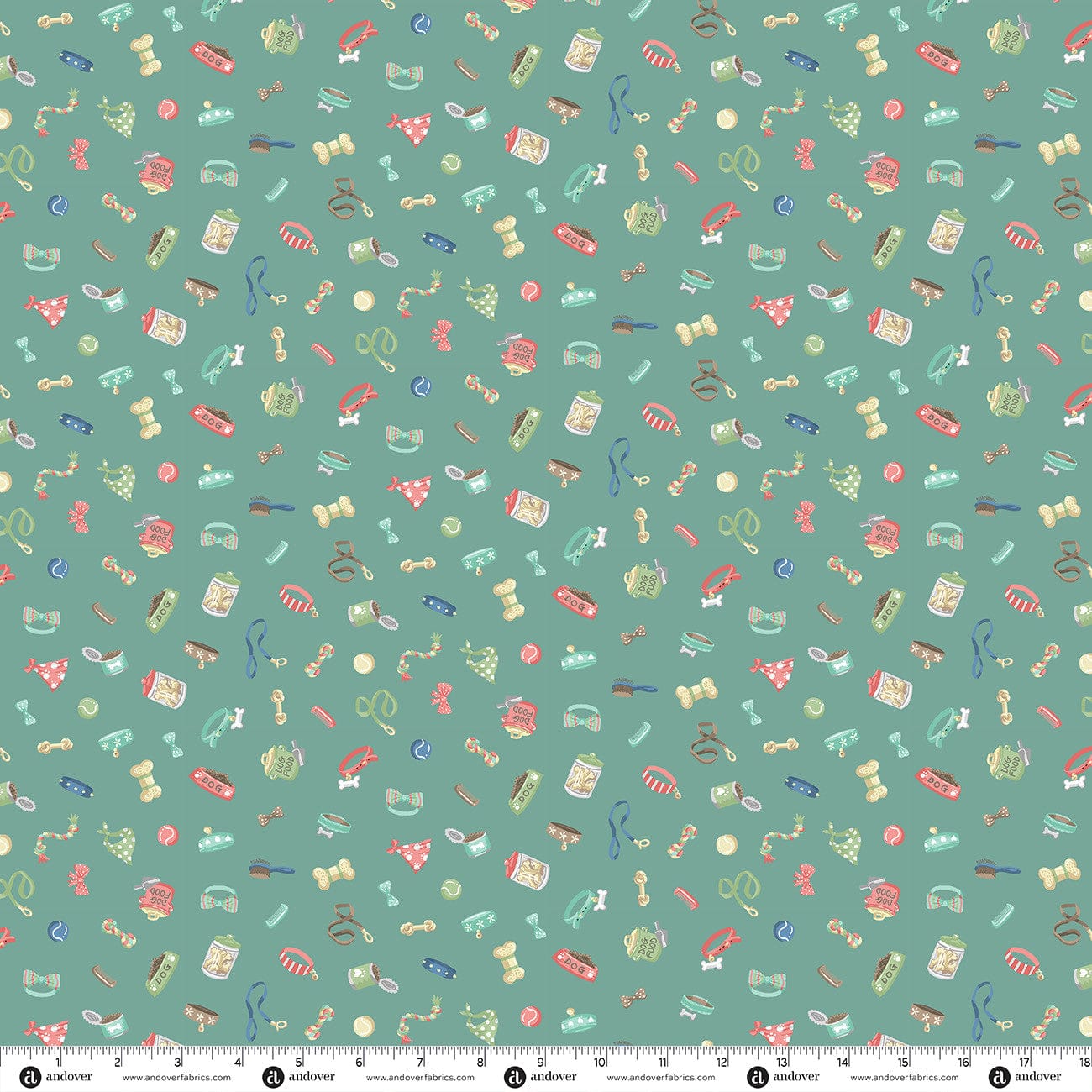 Multi-coloured Animals Makower Fabric Makower Pooch - The Sewing Studio