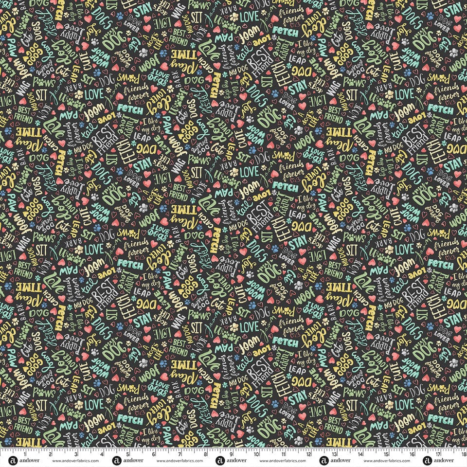 Multi-coloured Animals Makower Fabric Makower Pooch - The Sewing Studio