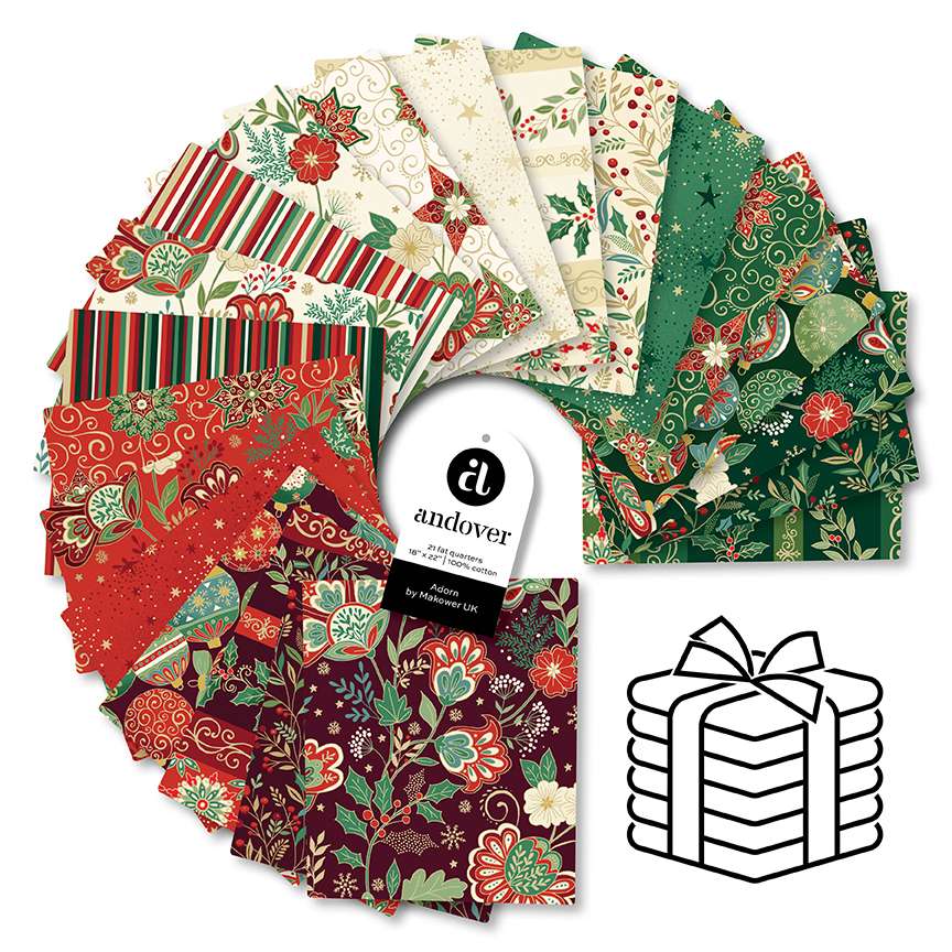Makower Fabric Pre Cuts Makower Adorn 21 Piece Fat Quarter Bundle - The Sewing Studio