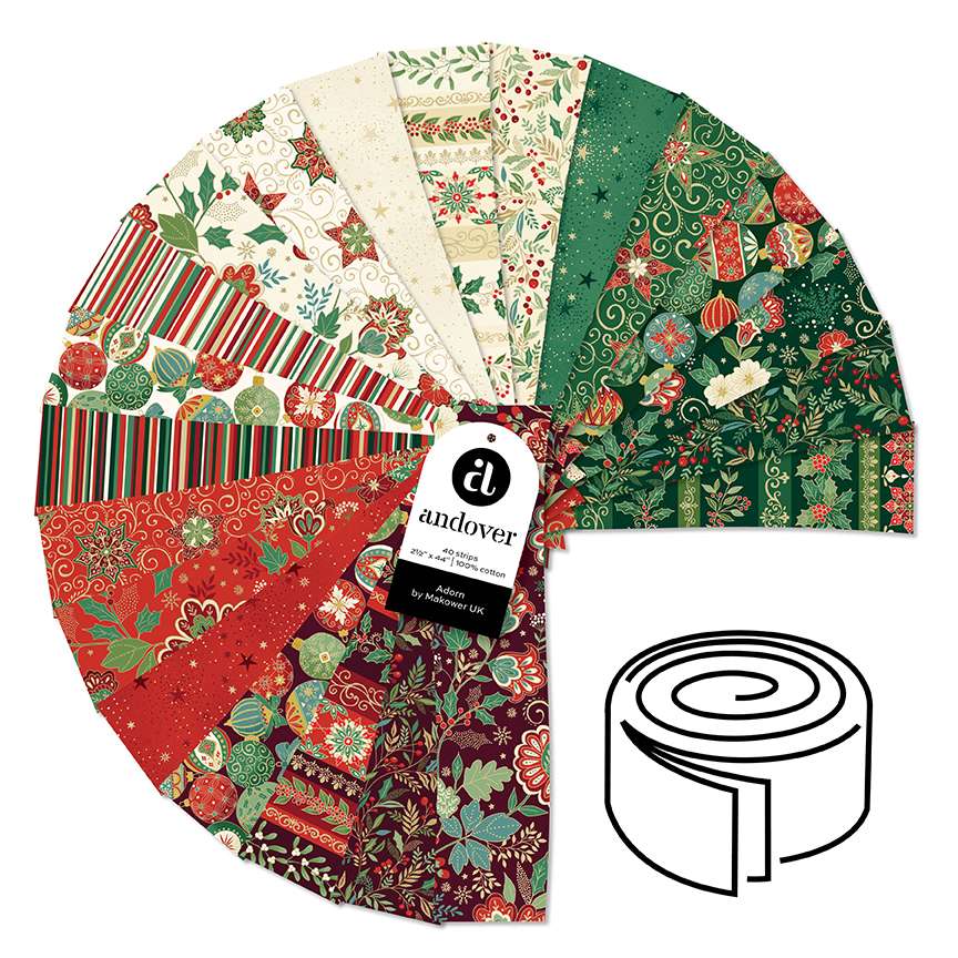 Makower Fabric Pre Cuts Makower Adorn Strip Roll - The Sewing Studio