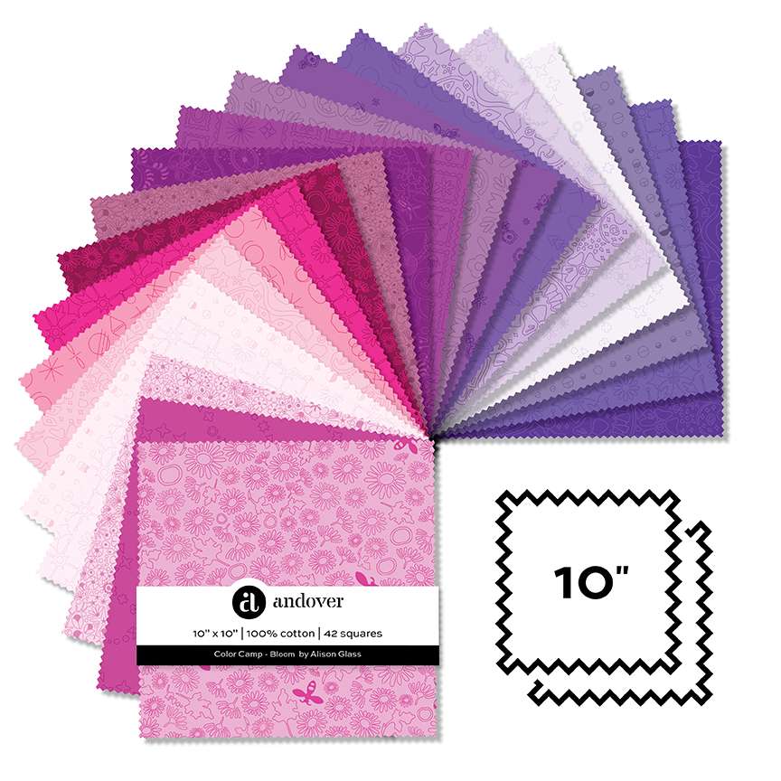 Makower Fabric Pre Cuts Makower Color Camp Bloom 10" Square Pack - The Sewing Studio