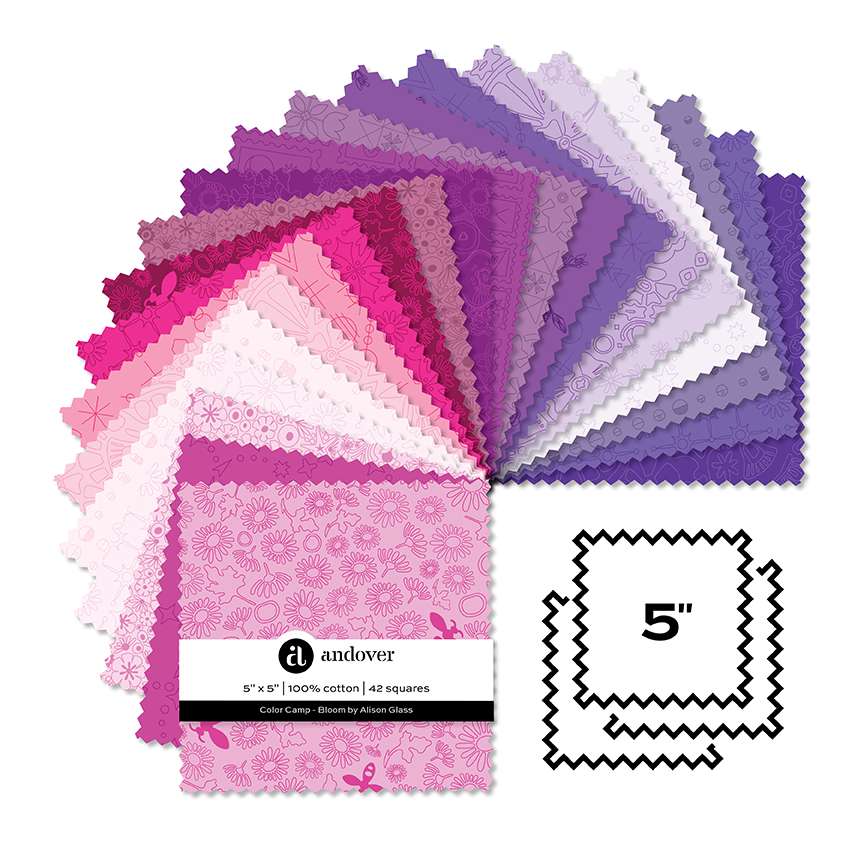 Makower Fabric Pre Cuts Makower Color Camp Bloom 5" Square Pack - The Sewing Studio