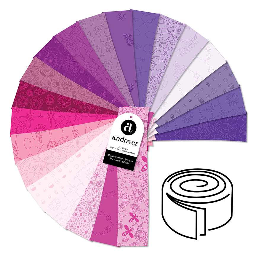 Makower Fabric Pre Cuts Makower Color Camp Bloom Strip Roll - The Sewing Studio