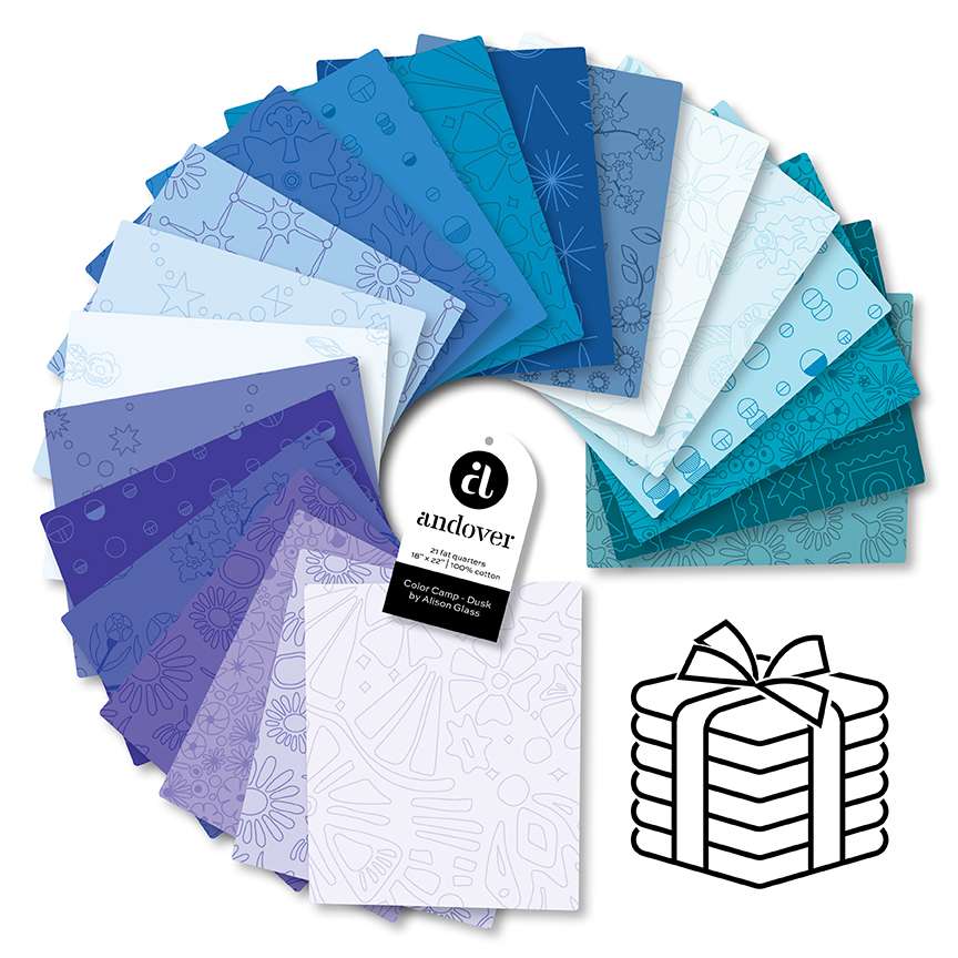 Makower Fabric Pre Cuts Makower Color Camp Dusk Fat Quarter Bundle 21 Piece - The Sewing Studio