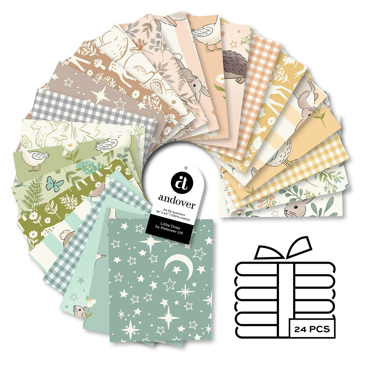 Makower Fabric Pre Cuts Makower Fabric Little Ones 24 Piece Fat Quarter Bundle - The Sewing Studio