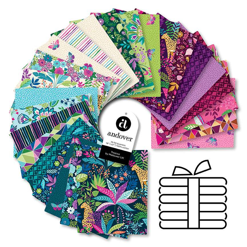 Makower Fabric Pre Cuts Makower Fabric Tropica Fat Quarter Bundle 25 Piece  - The Sewing Studio