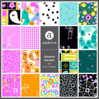 Makower Fabric Pre Cuts Makower Ghostly Garden 5" Square Pack - The Sewing Studio