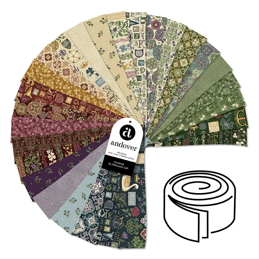 Makower Fabric Pre Cuts Makower Kindred Strip Roll - The Sewing Studio