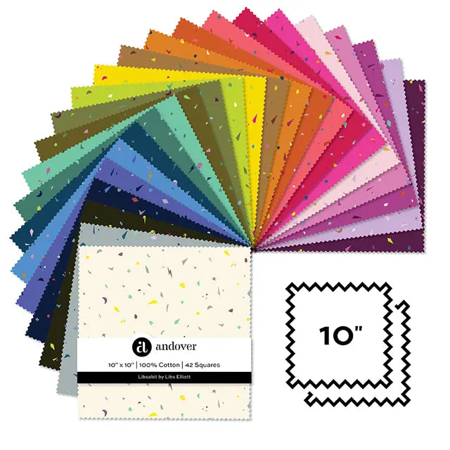 Makower Fabric Pre Cuts Makower Libsabit 10" Square Pack - The Sewing Studio