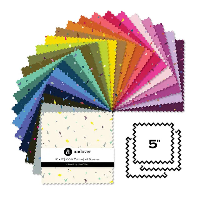 Makower Fabric Pre Cuts Makower Libsabit 5" Square Pack - The Sewing Studio