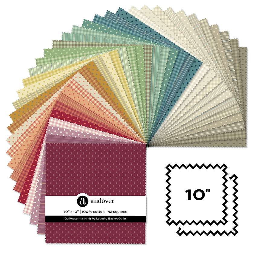 Makower Fabric Pre Cuts Makower Quiltessentials Minis 10" Square Pack - The Sewing Studio