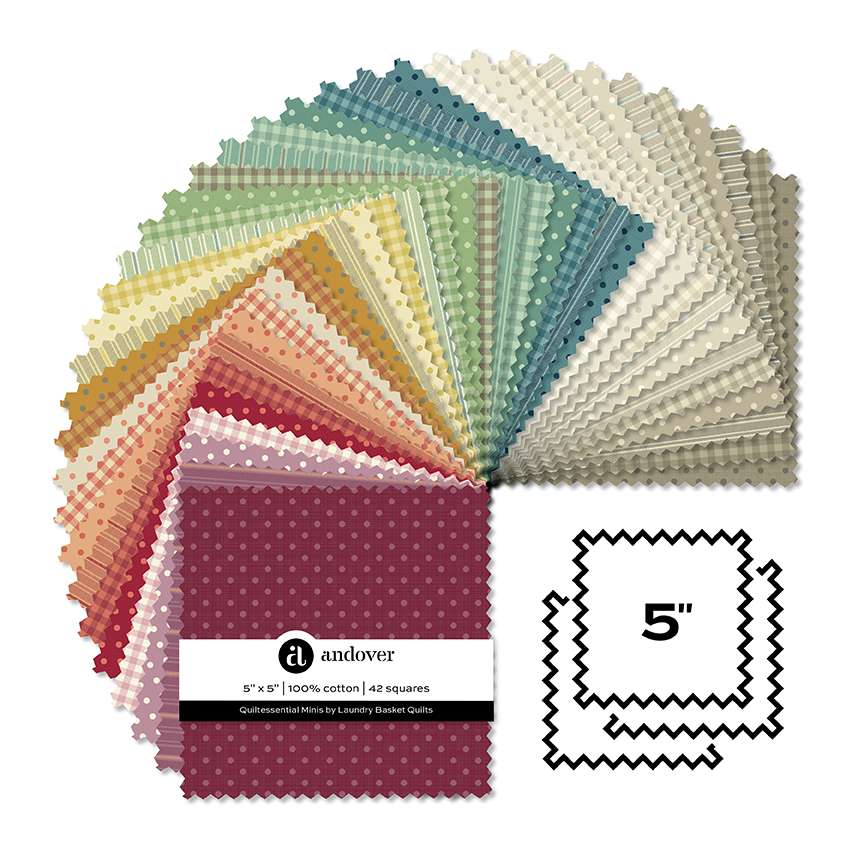 Makower Fabric Pre Cuts Makower Quiltessentials Minis 5" Square Pack - The Sewing Studio