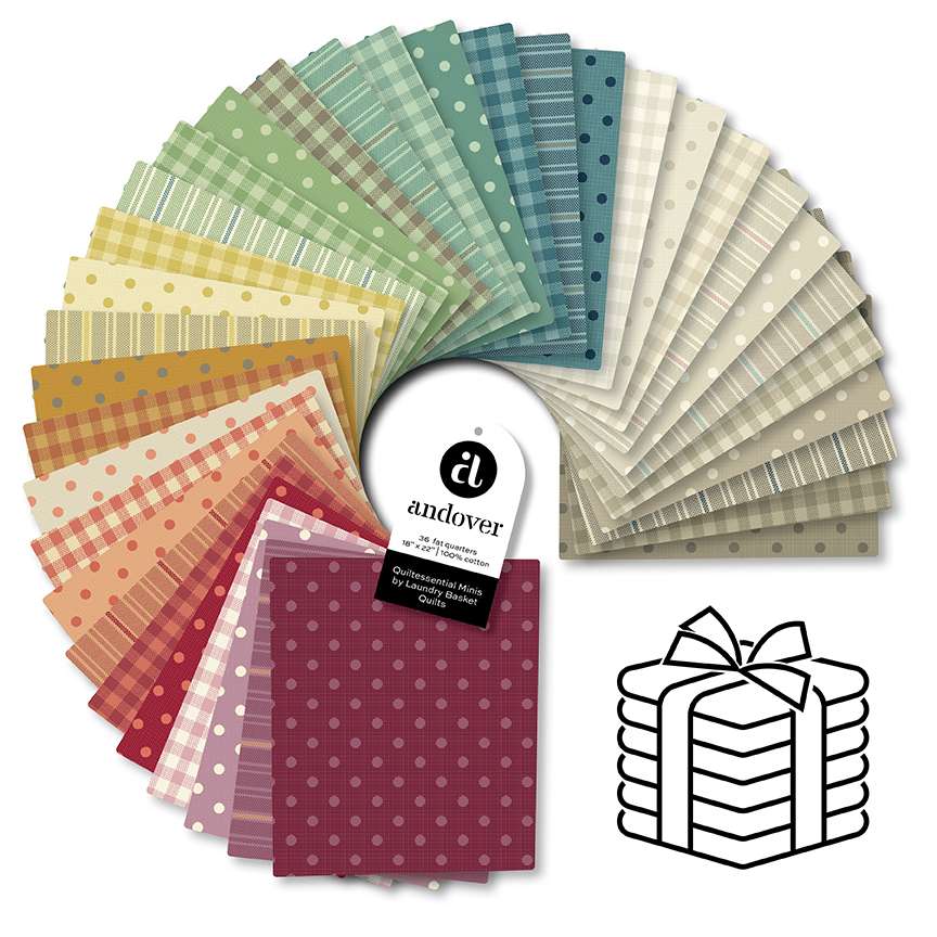 Makower Fabric Pre Cuts Makower Quiltessentials Minis Fat Quarter Bundle 36 Piece - The Sewing Studio