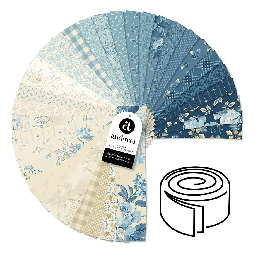 Makower Fabric Pre Cuts Makower Special Delivery Strip Roll - The Sewing Studio