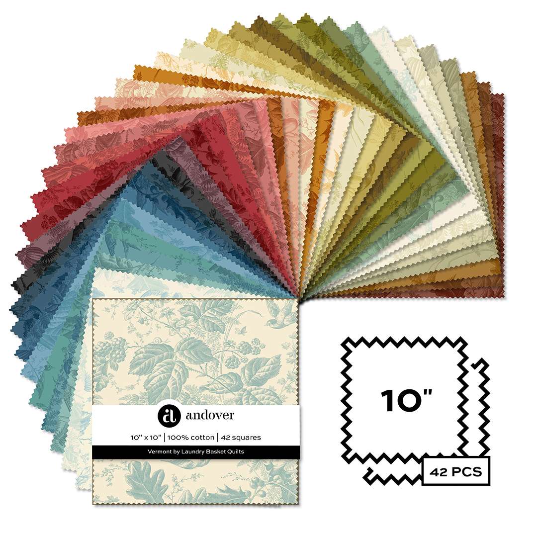 Makower Fabric Pre Cuts Makower Vermont 10" Square Pack  - The Sewing Studio