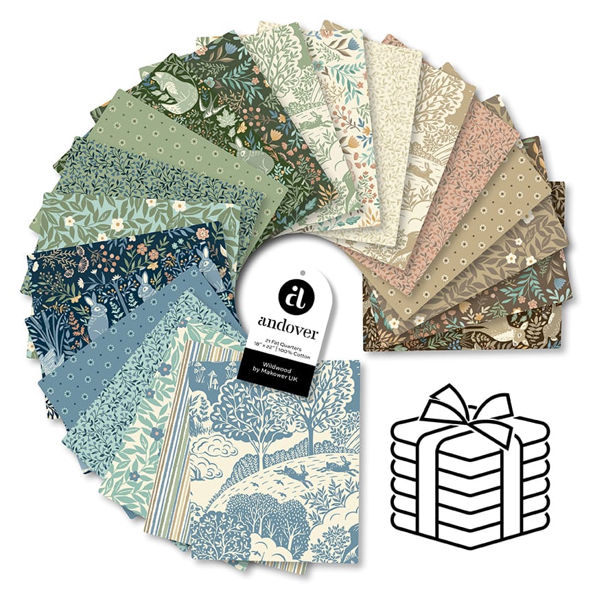 Makower Fabric Pre Cuts Makower Wildwood Fat Quarter Bundle 21 Piece - The Sewing Studio