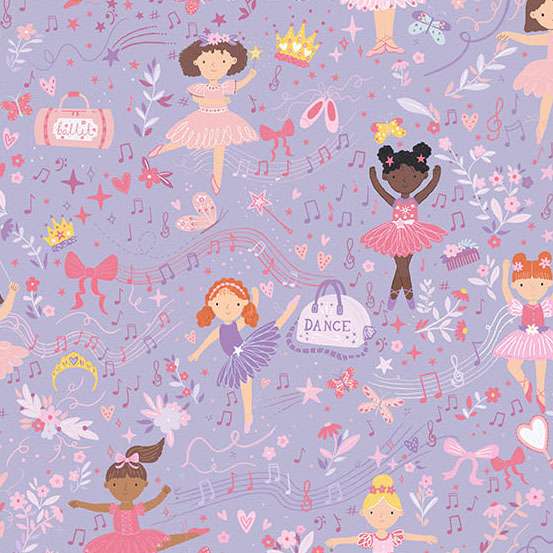 Multi-coloured Novelty Makower Fabric Makower Dance Class - The Sewing Studio