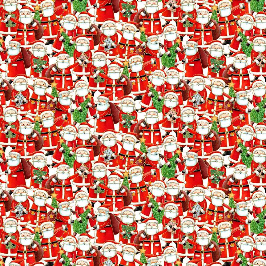 Makower Fabric Makower Christmas Fabric Jolly Saint Nick  - The Sewing Studio