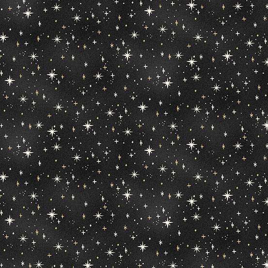 Black Celestial Makower Fabric Makower Charmed - The Sewing Studio