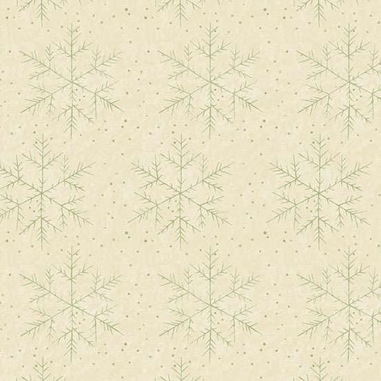Creams and Naturals Christmas Makower Fabric Makower Snow Flurry Fabric - The Sewing Studio