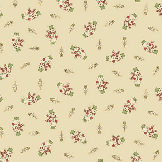 Creams and Naturals Christmas Makower Fabric Makower Jingle Bell Fabric - The Sewing Studio