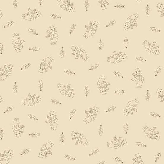 Creams and Naturals Christmas Makower Fabric Makower Snow Flurry Fabric - The Sewing Studio