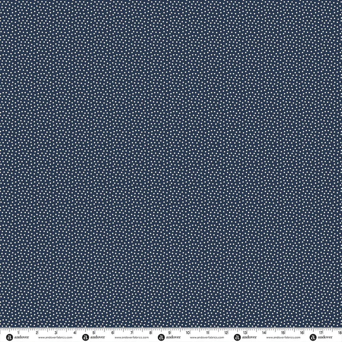 Blue Spots and Dots Makower Fabric Makower Midnight Garden in Stardust Dots Navy Blue - The Sewing Studio