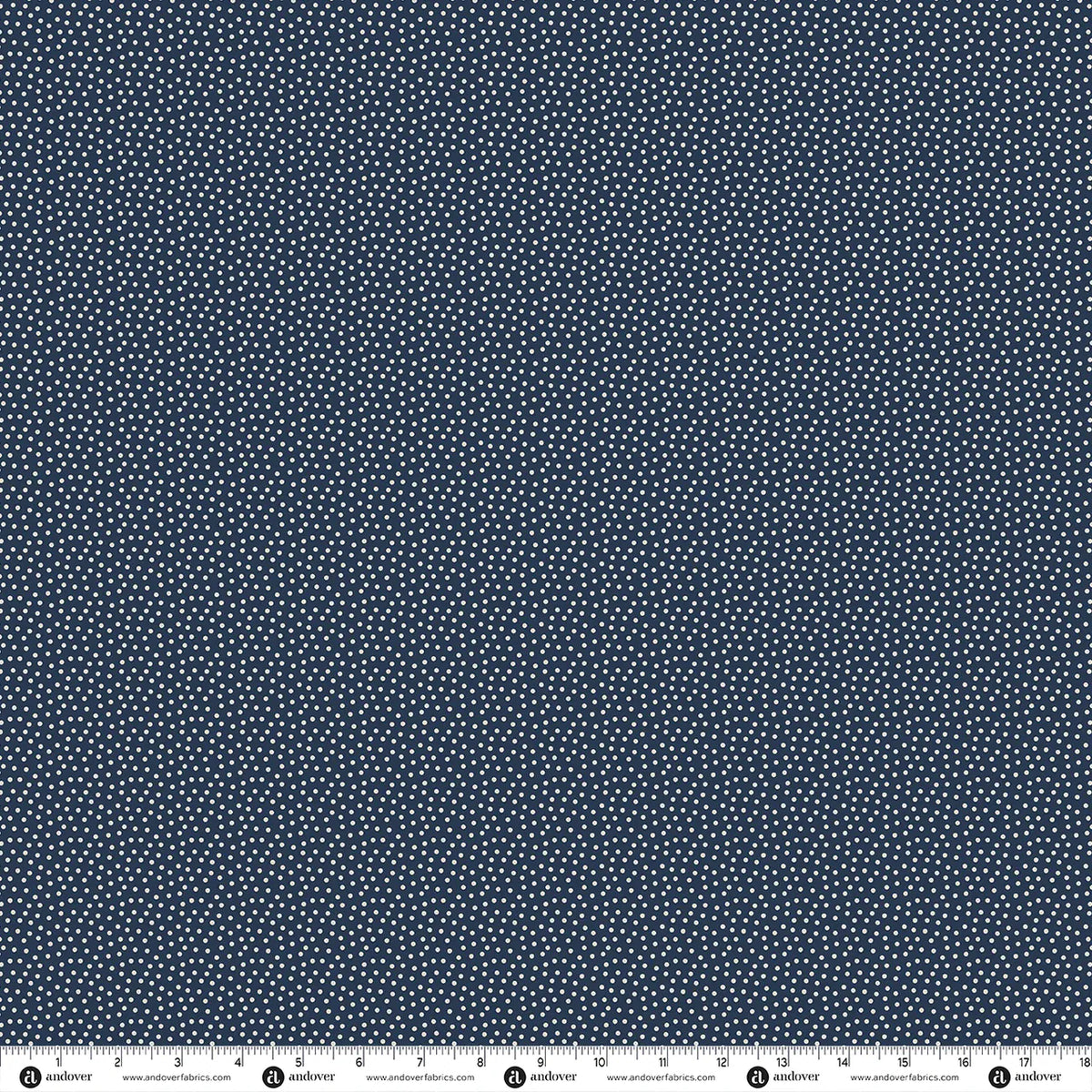 Blue Spots and Dots Makower Fabric Makower Midnight Garden in Stardust Dots Navy Blue - The Sewing Studio