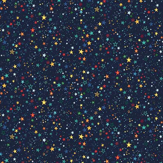 Multi-coloured Space and Galaxy Makower Fabric Makower Orbit - The Sewing Studio