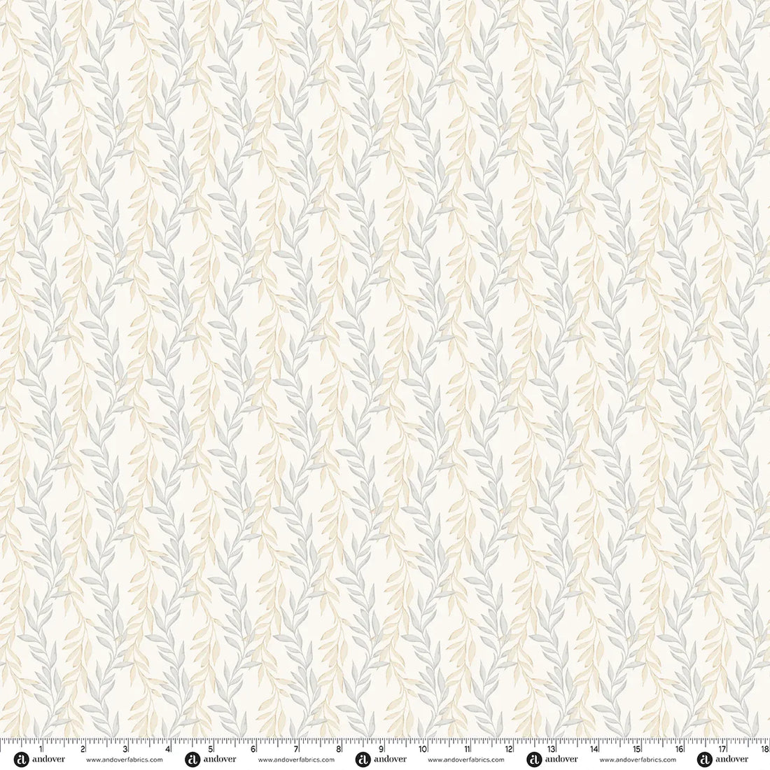 Creams and Naturals Foliage Makower Fabric Makower Midnight Garden in Starlit Vines Ivory Dusk - The Sewing Studio