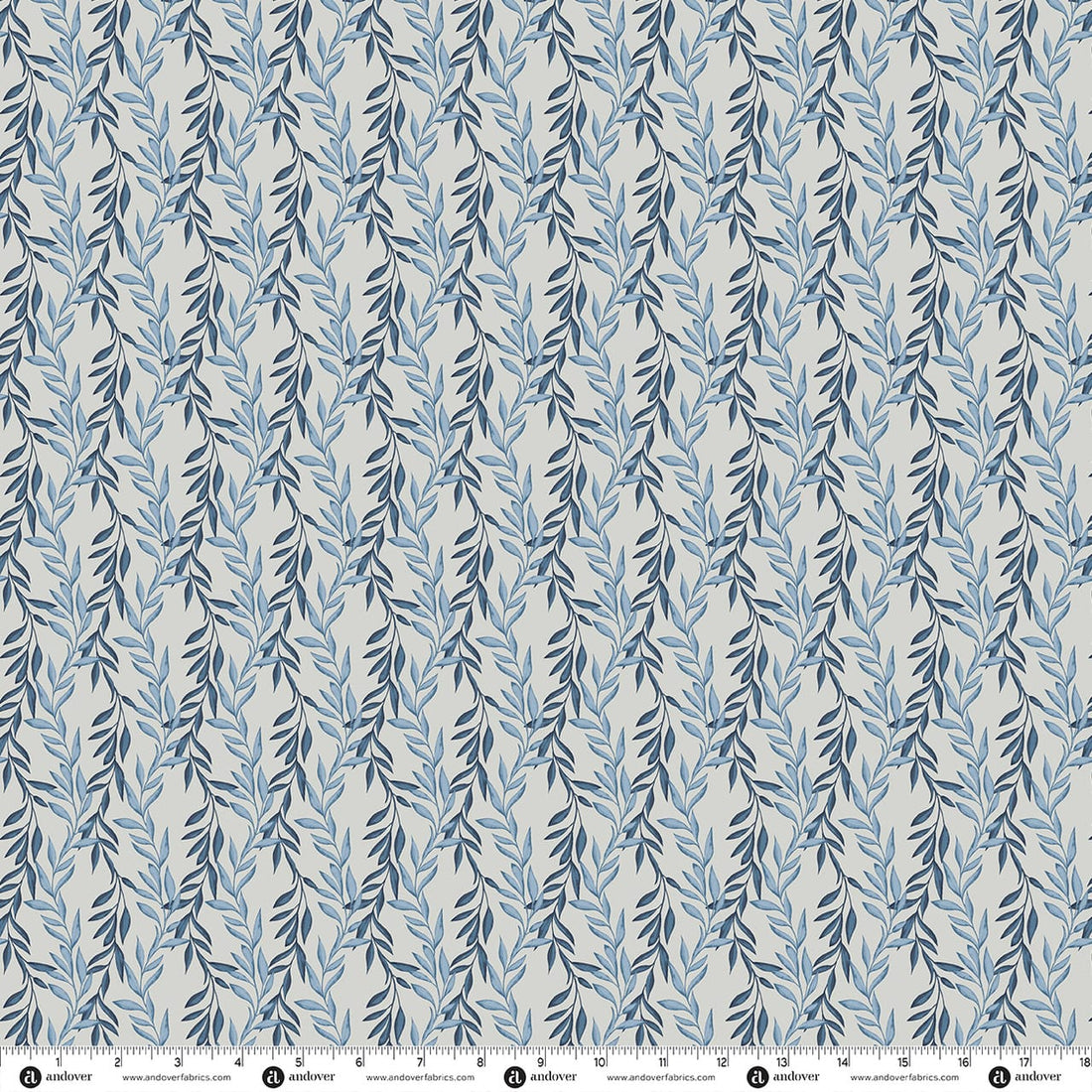 Blue Foliage Makower Fabric Makower Midnight Garden in Starlit Vines Rich Midnight - The Sewing Studio
