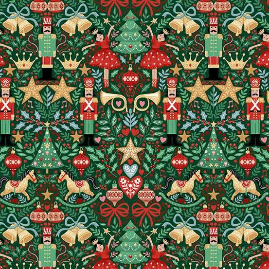 Multi-coloured Christmas Makower Fabric Makower The Nutcracker - The Sewing Studio