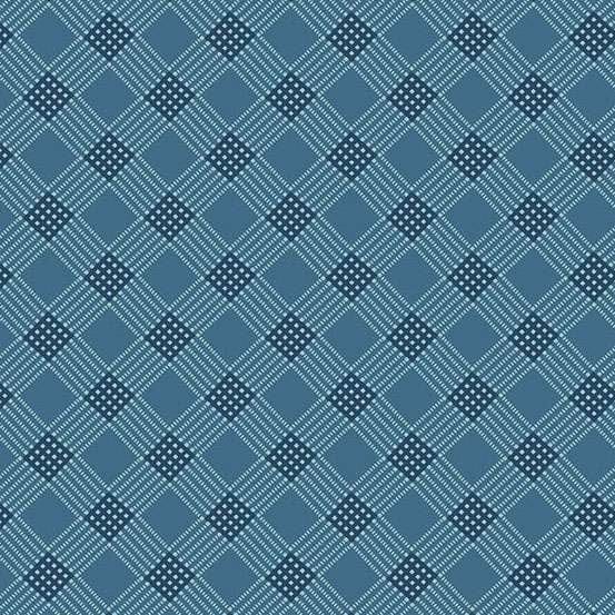 Blue Checks Makower Fabric Makower Special Delivery - The Sewing Studio