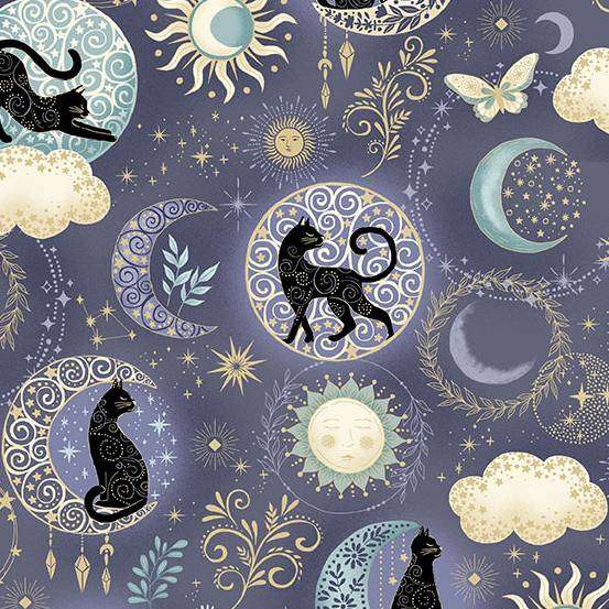 Purple Celestial Makower Fabric Makower Charmed - The Sewing Studio