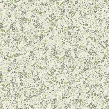 Makower Foxwood Wildflower Green On Cream 017-GQ Main Image