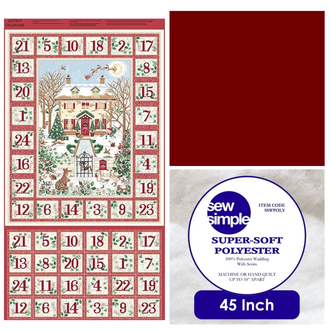 Makower Red Country Christmas Advent Panel Bundle