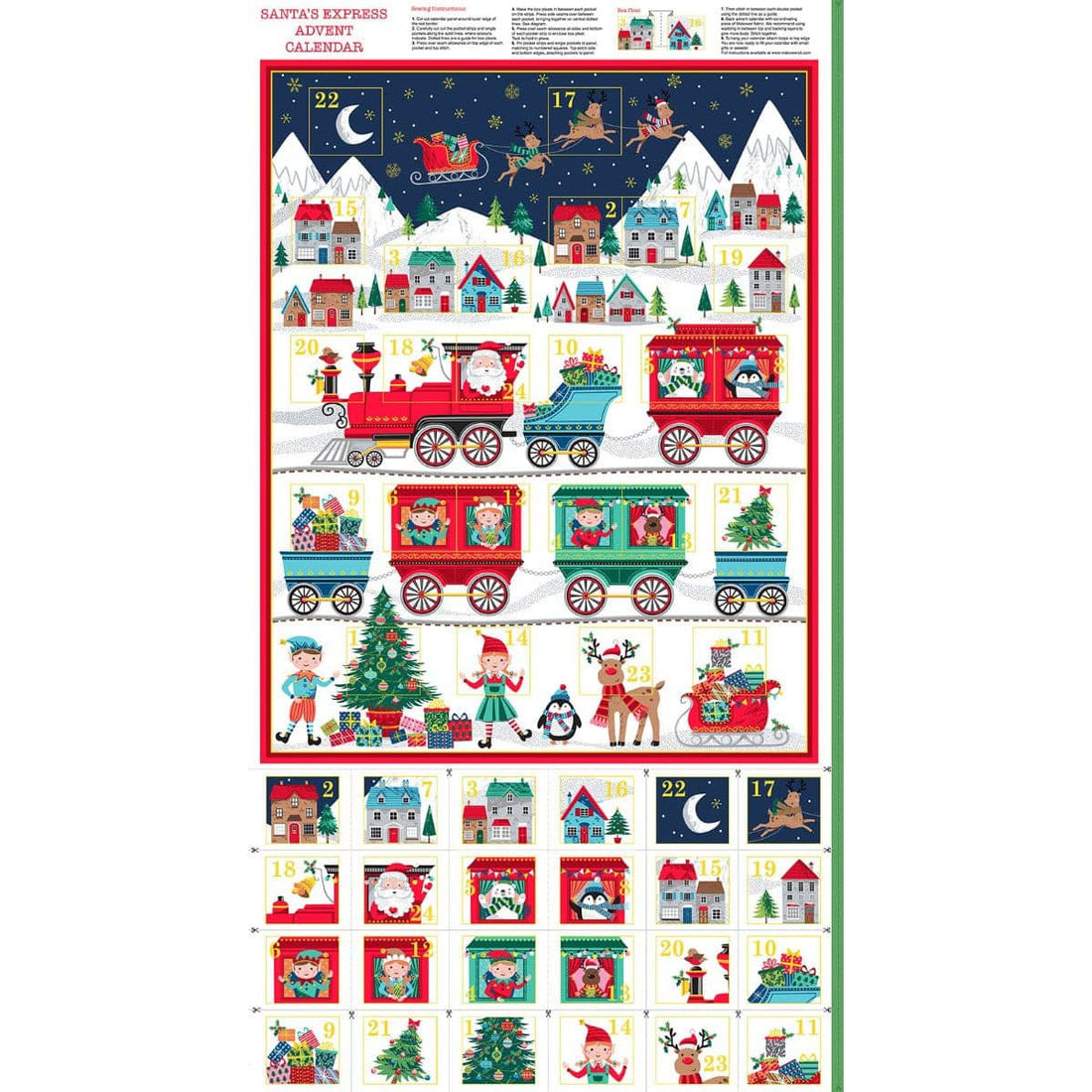 Makower Santa Express Advent Calendar Panel Bundle