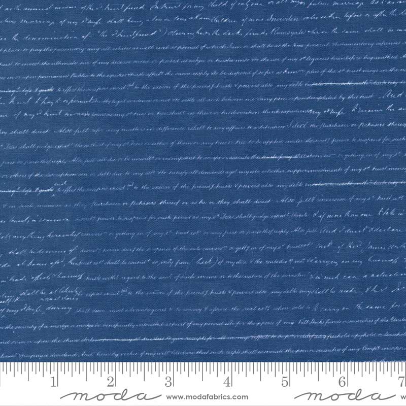 Moda Bluebell Blueprint Prussian Blue 16965-12 Ruler Image
