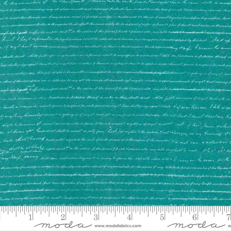 Moda Bluebell Blueprint Teal 16965-15 Ruler Image