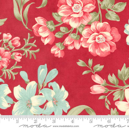 Moda Collections Etchings Bold Blossoms Red 44330-13 Ruler Image