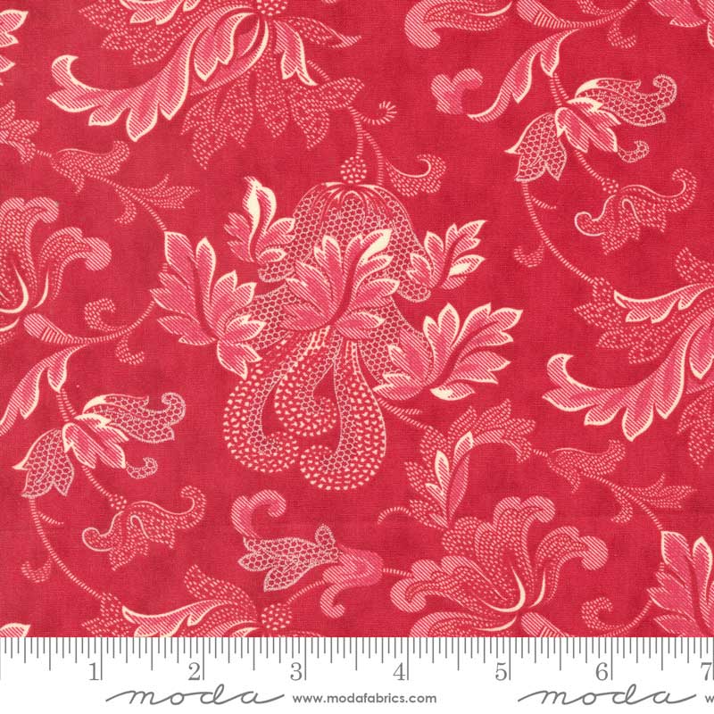 Moda Collections Etchings Friendly Flourish Red 44335-13 Ruler Image