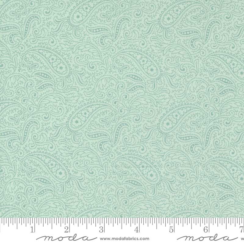 Moda Collections Etchings Patient Paisley Aqua 44334-12 Ruler Image