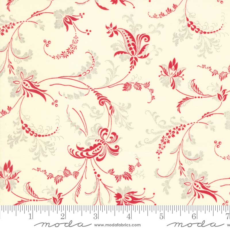 Moda Collections Etchings Serene Scroll Parchment Red 44333-22 Ruler Image